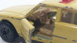 Vintage 1979 Lesney Matchbox Superfast No. 56 Mercedes 450 SEL Taxi Cab Sand Yellow Tan Die Cast Toy Car Vehicle with Opening Doors Made in England