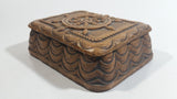 Vintage Syroco Captain Ship's Wheel Boat Brown Wood Trinket Keepsake Box Nautical Collectible
