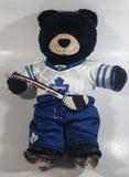 Build A Bear Workshop NHL Toronto Maple Leafs Ice Hockey Black Bear with Uniform, Stick, and Skates 17" Tall Stuffed Animal Plush