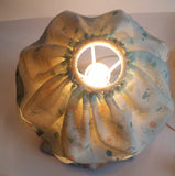 Vintage Mid Century Boudoir Lady Wearing Fabric Dress Lamp Light
