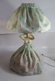 Vintage Mid Century Boudoir Lady Wearing Fabric Dress Lamp Light