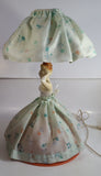 Vintage Mid Century Boudoir Lady Wearing Fabric Dress Lamp Light
