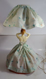 Vintage Mid Century Boudoir Lady Wearing Fabric Dress Lamp Light