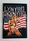 Lynyrd Skynyrd Rock Band Babe in Bikini in Front of American Flag 11 1/2" x 16" Wood Wall Plaque Music Collectible