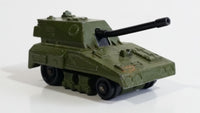 Vintage 1976 Lesney Matchbox Rolamatics No. 70 S.P Gun Tank Army Green Die Cast Toy Car Military Weaponry Vehicle with Moving Gun Made in England