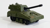 Vintage 1976 Lesney Matchbox Rolamatics No. 70 S.P Gun Tank Army Green Die Cast Toy Car Military Weaponry Vehicle with Moving Gun Made in England