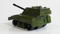 Vintage 1976 Lesney Matchbox Rolamatics No. 70 S.P Gun Tank Army Green Die Cast Toy Car Military Weaponry Vehicle with Moving Gun Made in England