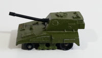 Vintage 1976 Lesney Matchbox Rolamatics No. 70 S.P Gun Tank Army Green Die Cast Toy Car Military Weaponry Vehicle with Moving Gun Made in England