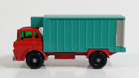 1967-1972 Lesney Matchbox No. 44 GMC Refrigerator Truck Red Turquoise (Bumper, No Tow, w/ Door Stop) (A)