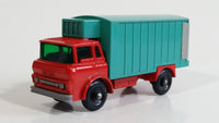 1967-1972 Lesney Matchbox No. 44 GMC Refrigerator Truck Red Turquoise (Bumper, No Tow, w/ Door Stop) (A)