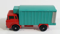 1967-1972 Lesney Matchbox No. 44 GMC Refrigerator Truck Red Turquoise (Bumper, No Tow, w/ Door Stop) (A)