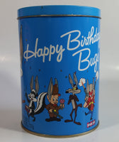 1989 Warner Bros Looney Tunes Happy Birthday Bugs Bunny 50th Anniversary Brach's Jelly Beans Tin Canister Cartoon Collectible