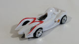 2008 Hot Wheels Track Set Exclusive Mach 6 Speed Racer White Plastic Toy Race Car Vehicle