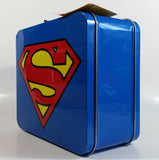 DC Comics Blue Superman Tin Metal Lunch Box Superhero Collectible With Original Tag
