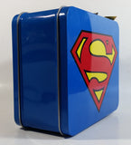 DC Comics Blue Superman Tin Metal Lunch Box Superhero Collectible With Original Tag