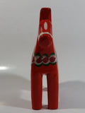 Antique Swedish Dala Horse Red Hand Painted Wooden Carved Decorative Ornament