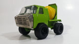 Vintage Buddy L Cement Mixing Truck Lime Green and Yellow Pressed Steel Construction Equipment Toy Vehicle