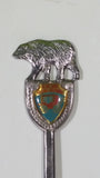 100 Mile House British Columbia Stage Coach and Grizzly Bear Themed Metal Spoon
