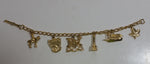 Niagara Falls Canada RCMP Maple Leaf Boat Charm Gold Tone 6" Long Bracelet Travel Souvenir