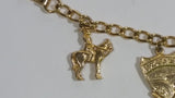 Niagara Falls Canada RCMP Maple Leaf Boat Charm Gold Tone 6" Long Bracelet Travel Souvenir