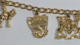 Niagara Falls Canada RCMP Maple Leaf Boat Charm Gold Tone 6" Long Bracelet Travel Souvenir