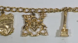 Niagara Falls Canada RCMP Maple Leaf Boat Charm Gold Tone 6" Long Bracelet Travel Souvenir