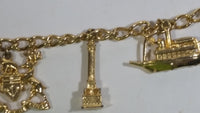 Niagara Falls Canada RCMP Maple Leaf Boat Charm Gold Tone 6" Long Bracelet Travel Souvenir