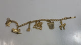 Niagara Falls Canada RCMP Maple Leaf Boat Charm Gold Tone 6" Long Bracelet Travel Souvenir