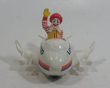 1991 McDonald's Ronald McDonald in United Airlines White Jumbo Jet Airplane Toy Vehicle