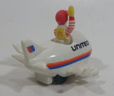 1991 McDonald's Ronald McDonald in United Airlines White Jumbo Jet Airplane Toy Vehicle