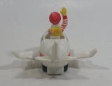 1991 McDonald's Ronald McDonald in United Airlines White Jumbo Jet Airplane Toy Vehicle