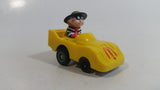 1988 McDonald's Turbo Macs The Hamburglar Yellow Toy Pull Back Plastic Toy Car Vehicle