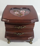 Vintage 1976 Gunther Mele Flower Design Pink Fabric Wooden Jewelry Box