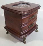 Vintage 1976 Gunther Mele Flower Design Pink Fabric Wooden Jewelry Box