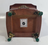 Vintage 1976 Gunther Mele Flower Design Pink Fabric Wooden Jewelry Box