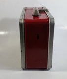Vintage Thermos Brand Fruit Themed Red and Silver Tin Metal Lunch Box