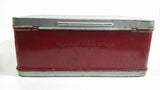 Vintage Thermos Brand Fruit Themed Red and Silver Tin Metal Lunch Box
