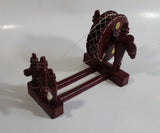 Vintage JN IND Asian Chinese Mechanical Miniature Model Wooden Loom