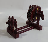 Vintage JN IND Asian Chinese Mechanical Miniature Model Wooden Loom