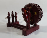 Vintage JN IND Asian Chinese Mechanical Miniature Model Wooden Loom