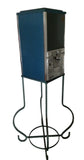 Vintage 5 Cent Sticker Oak Gumball Machine with Stand - Missing Some Parts