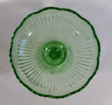 Vintage Green Depression Glass Pedestal Style Candy Dish