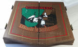 Rare Version Vintage Sherlock Holmes Pub & Lodging Baker St. Dovetail Wood Dart Cabinet and Kudu Board