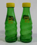 Vintage 1950s Squirt Soda Pop "Never An After Thirst" Green Glass Miniature Soda Pop Bottle Salt and Pepper Shaker Set