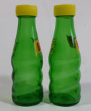 Vintage 1950s Squirt Soda Pop "Never An After Thirst" Green Glass Miniature Soda Pop Bottle Salt and Pepper Shaker Set