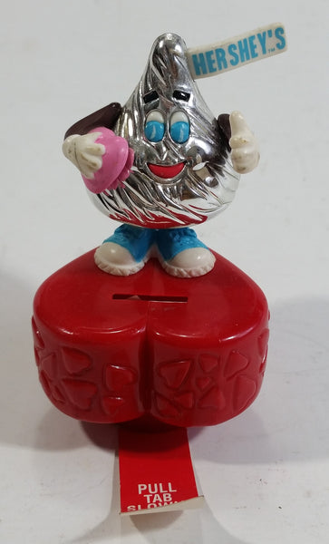 Hard to find Hershey's Kisses Foil Chocolate Character on Red Heart Sticker Dispenser Used