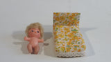 Vintage Doll Bed and Baby Plastic Toy Doll