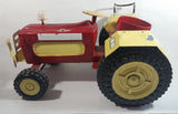Swaraj 855 Red and White Handmade Plaster Coated Wood and Metal Tractor 16 1/2" Long Model Toy with Articulated Steering