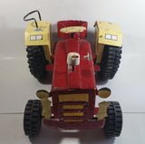 Swaraj 855 Red and White Handmade Plaster Coated Wood and Metal Tractor 16 1/2" Long Model Toy with Articulated Steering