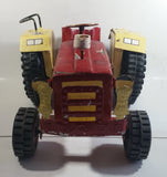 Swaraj 855 Red and White Handmade Plaster Coated Wood and Metal Tractor 16 1/2" Long Model Toy with Articulated Steering